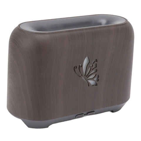 150ml Flame Diffuser Humidifier Prevents Dryness Silent Operation Wood Grain Humidifier with 7 Color Lights for Bedroom Office Deep Grain