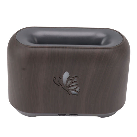 150ml Flame Diffuser Humidifier Prevents Dryness Silent Operation Wood Grain Humidifier with 7 Color Lights for Bedroom Office Deep Grain