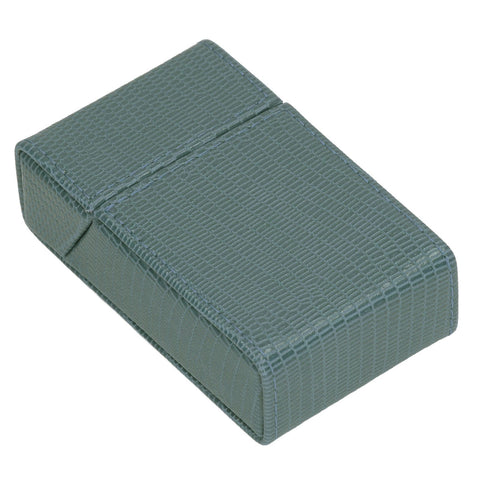 Cigarettes Box Holder Lizard Designed PU Leather Cigarettes Box Storage Case for Women Men Green