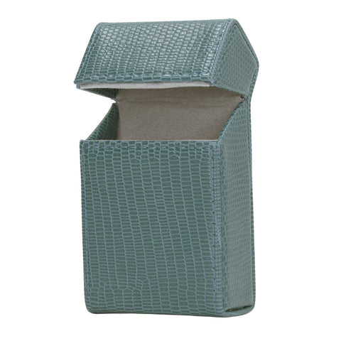 Cigarettes Box Holder Lizard Designed PU Leather Cigarettes Box Storage Case for Women Men Green