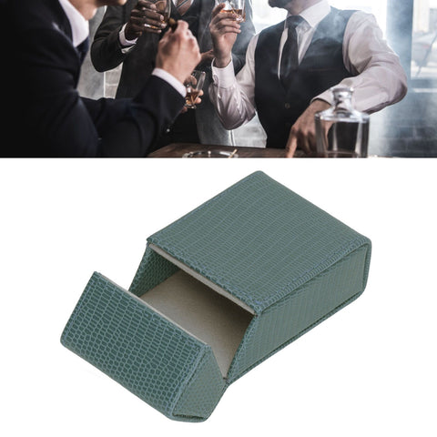 Cigarettes Box Holder Lizard Designed PU Leather Cigarettes Box Storage Case for Women Men Green