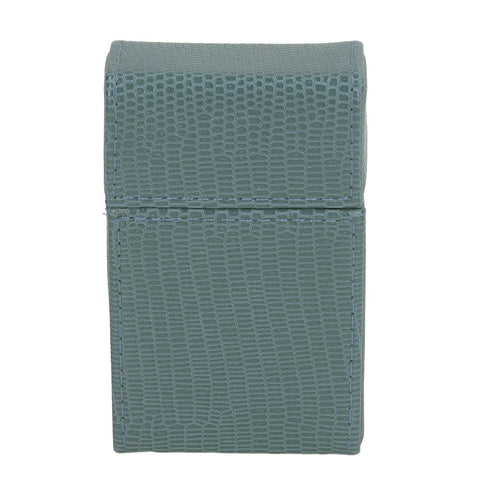 Cigarettes Box Holder Lizard Designed PU Leather Cigarettes Box Storage Case for Women Men Green