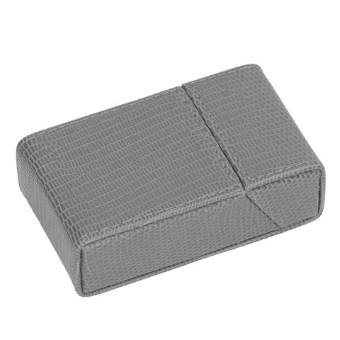 Cigarettes Box Holder Lizard Designed PU Leather Cigarettes Box Storage Case for Women Men Grey