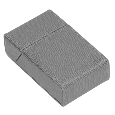 Cigarettes Box Holder Lizard Designed PU Leather Cigarettes Box Storage Case for Women Men Grey