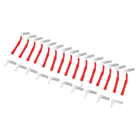 25Pcs L Shape Push Pull Interdental Brush Oral Care Teeth Whitening Dental Tooth Pick Tooth Orthodontic Cleaning Brush Red