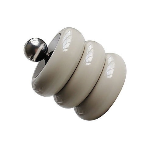 Nordic Style Qtip Holder Dispenser Desktop Dustproof Cotton Swab Storage Container Doughnut Shape Makeup Storage Box with Lid Khaki 3 Layers