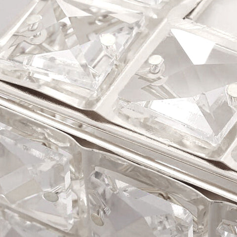 Facial Tissue Holder Light Luxury Crystal Metal Silver Tissue Dispenser Box for Living Room
