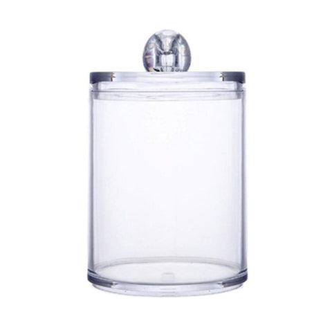 4Pcs Storage Jar Clear Round PS Plastic Bathroom Canister Set for Qtips Cotton Swabs Balls Cosmetic Pads
