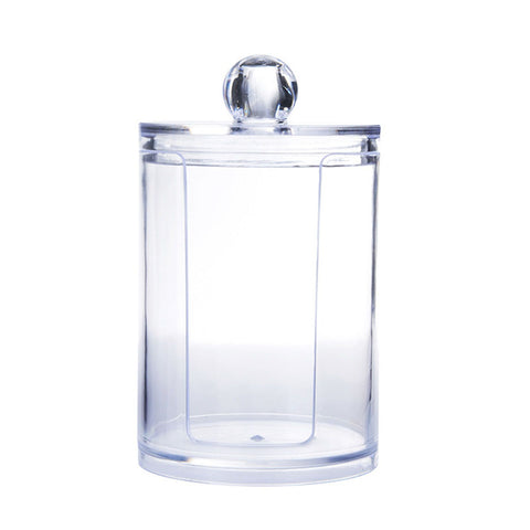 4Pcs Storage Jar Clear Round PS Plastic Bathroom Canister Set for Qtips Cotton Swabs Balls Cosmetic Pads