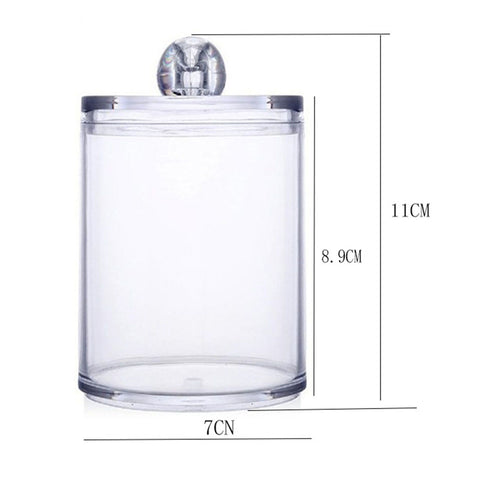 4Pcs Storage Jar Clear Round PS Plastic Bathroom Canister Set for Qtips Cotton Swabs Balls Cosmetic Pads
