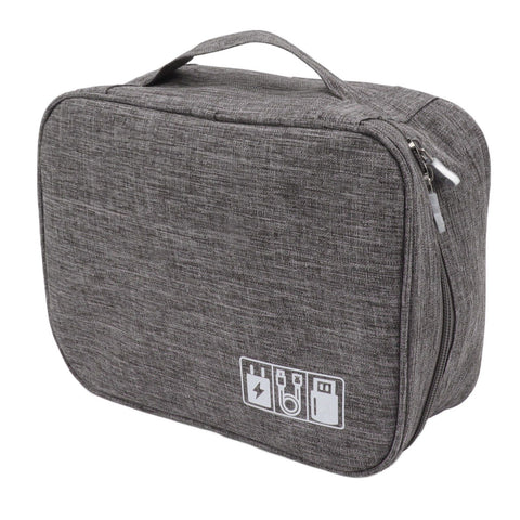 Portable Cord Bag Electronic Accessories Carry Case Waterproof Electronic Storage Bag for Chargers Hard Drives Grey