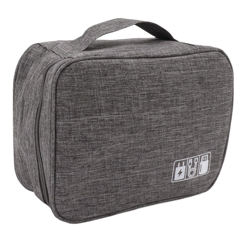Portable Cord Bag Electronic Accessories Carry Case Waterproof Electronic Storage Bag for Chargers Hard Drives Grey