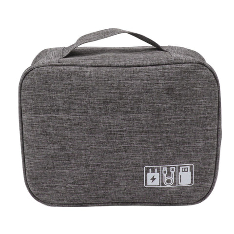 Portable Cord Bag Electronic Accessories Carry Case Waterproof Electronic Storage Bag for Chargers Hard Drives Grey