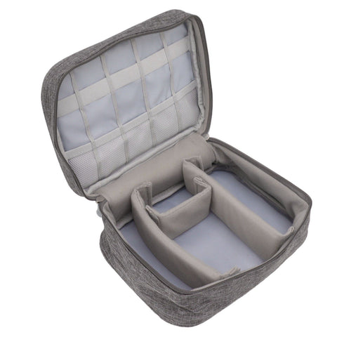 Portable Cord Bag Electronic Accessories Carry Case Waterproof Electronic Storage Bag for Chargers Hard Drives Grey