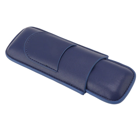 Cigar Case Elegant Vintage Hand Crafted Slim Portable 2 Fingers Cigar Holder for Travel Party Business Blue