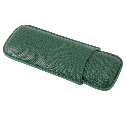 Cigar Case Fashion Elegant Portable Sturdy Crocodilian Skin Texture Faux Leather 2 Fingers Cigar Holder