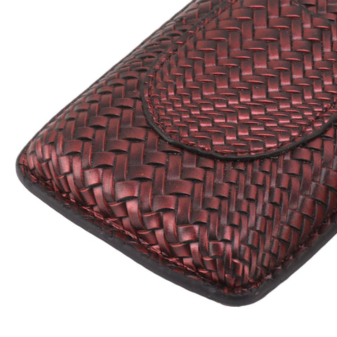 3 Finger Cigar Case Woven Pattern Portable Travel Leather Cigar Humidor Case Smoking Accessories Purple