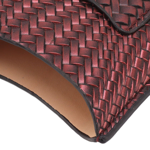 3 Finger Cigar Case Woven Pattern Portable Travel Leather Cigar Humidor Case Smoking Accessories Purple
