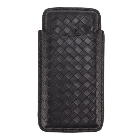 3 Sticks Portable Cigar Case Leather Cigar Humidors Travel Moisturizer Cigar Case for Men Gifts Black