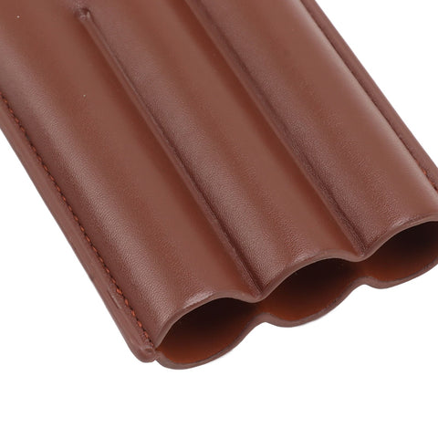 Leather Cigar Case Portable 3 Finger Cigar Humidor Carrying Case with Cutter Pocket for Cigar Lovers Brown
