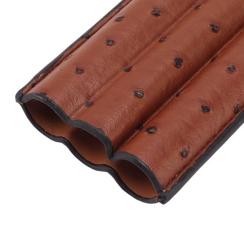 Cigar Case Holder Artificial Leather Brown 3 Finger Cigar Carrying Travel Case Portable for Travel Anniversary Gifts