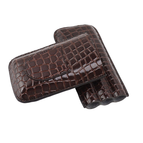 Leather Cigar Holder Portable Holding 3 Cigars Practical Travel Cigar Humidor for Man