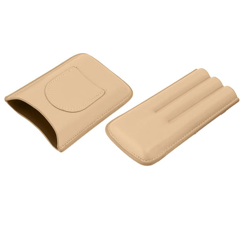 Cigar Case High End Leather Fashion Portable Travel Cigar Holder Case for 3 Cigars Luxury Gold