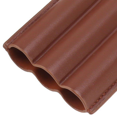 Cigarette Case Leather 3pcs Capacity Portable Cigar Storage Box with Pocket for Outdoor Brown