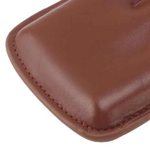 Cigarette Case Leather 3pcs Capacity Portable Cigar Storage Box with Pocket for Outdoor Brown