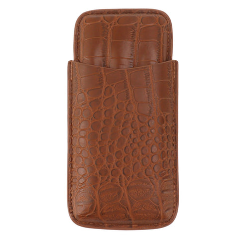 Cigar Holder Case Artificial Leather Portable Durable Elegant 3 Finger Cigar Box for Travel Outdoor Business 79