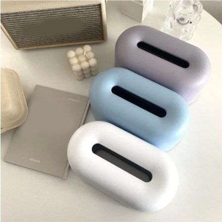 Nordic Ins Plastic Tissue Box Simple Paper Holder Dispenser Home Storage Case for Home Dormitory Bedroom Coffee Table Restaurant Light Purple
