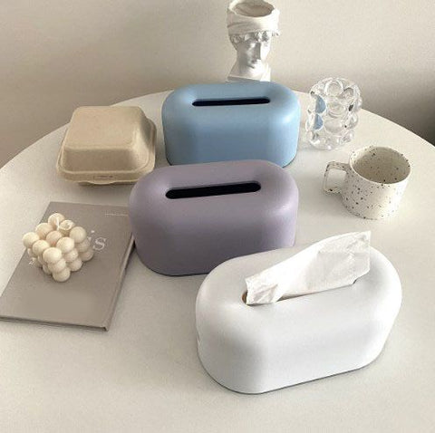 Nordic Ins Plastic Tissue Box Simple Paper Holder Dispenser Home Storage Case for Home Dormitory Bedroom Coffee Table Restaurant Light Purple