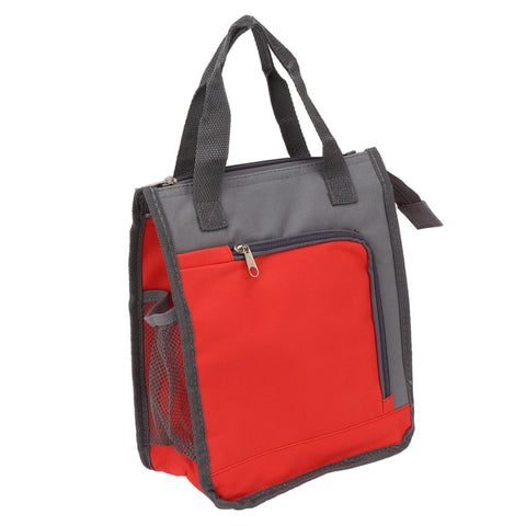 Insulated Refrigerated Bag Widened Handle Insulated Reusable Grocery Bag for Work Travel Hiking Food Delivery Red