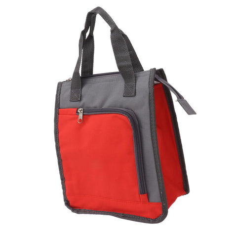 Insulated Refrigerated Bag Widened Handle Insulated Reusable Grocery Bag for Work Travel Hiking Food Delivery Red