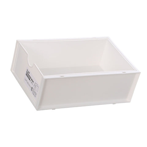 Desktop Storage Box Plastic Desk Makeup Organizer Stationery Supplies Storage Box with Drawer White