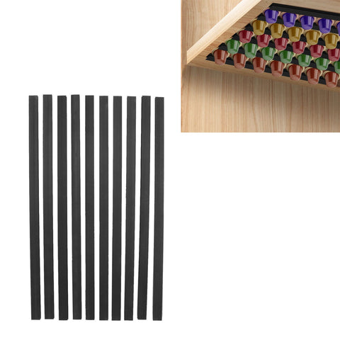 Coffee Capsule Strip Storage Organizing Wall Mounted Coffee Pod Holder Strip for Counter Kitchen Adhesive Magnet Black
