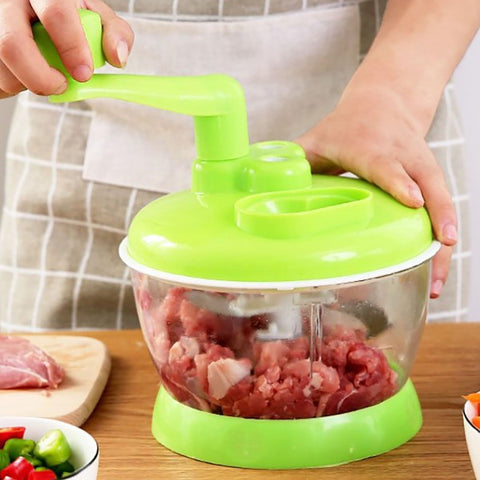 Manual Vegetable Grinder Stainless Steel Blade Portable Food Meat Mixer for Kitchen Restaurant