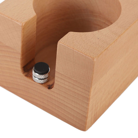 Wood Coffee Filter Tamper Holder Wooden Coffee Tamper Mat Stand for Home Cafe Restaurant Hotel Office 51mm 5 Hole