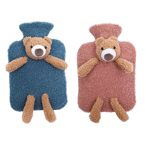 Hot Water Bottle with Soft Plush Cover Hot Water Bag Winter Warm Supplies for Muscles Head Shoulders Relief