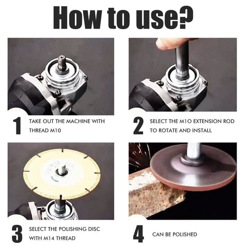 Angle Grinder Extension Connecting Rod Multipurpose Thread Rotary Polisher Extension Shaft with Flange Lock Nut Angle Grinder Extender Lengthen Rod
