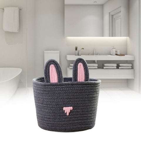 Cute Rabbit Basket Easter Bunny Ear Storage Bag Portable Candy Bag for Storing Cosmetics and Snacks