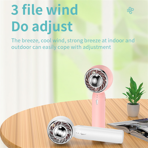 Handheld Fan USB Rechargeable Cooling Fan Silent 2000mAh Fan Summer Cooler Fan for Outdoor Travel