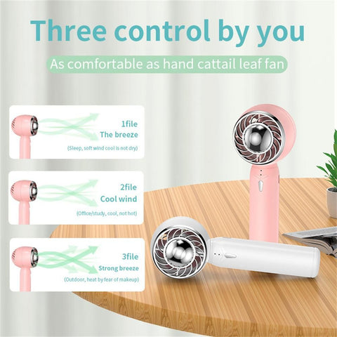 Handheld Fan USB Rechargeable Cooling Fan Silent 2000mAh Fan Summer Cooler Fan for Outdoor Travel