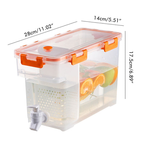 3.5 L Plastic Drink Dispenser Beverage Dispenser with Spigot Iced Juice Dispenser for Fridge Party Daily Use