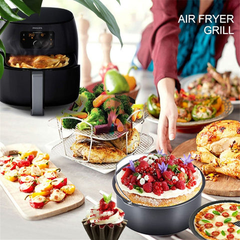 Air Fryer Rack for Air Fryer 304 Stainless Steel Food Dehydrator Rack Toast Rack Grill Air Fryer Accessories
