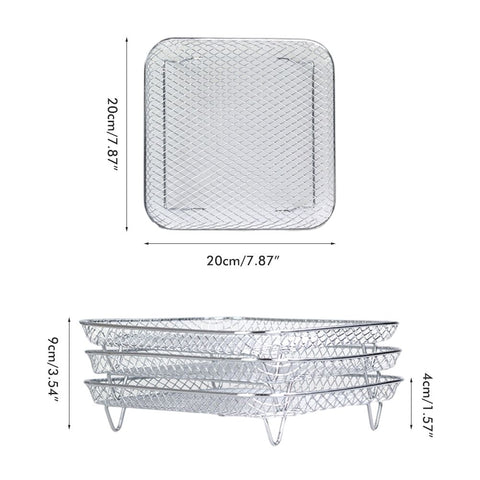 Air Fryer Rack Compatible for Ninja Foodi 8L Stainless Steel Stackable Dehydrator Rack Air Fryer Accessories