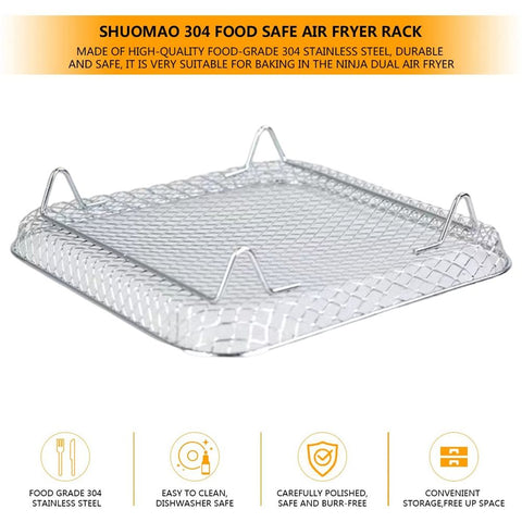 Air Fryer Rack Compatible for Ninja Foodi 8L Stainless Steel Stackable Dehydrator Rack Air Fryer Accessories