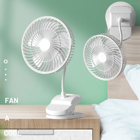 Clip On Fan Portable Rechargeable 720° Rotation Quiet Stroller Fan Sturdy Clamp Mini Desk Fan for Office Table Bedroom Outdoor Travel