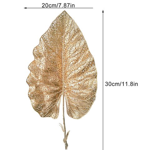 Golden Tropical Plant Leaves Artificial Tropical Leaves for Indoor Decoration
