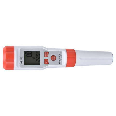 PH Tester 4 in 1 Portable Automatic Recognition Temperature Compensation Accurate Widely Used EC Meter for PH EC SALT